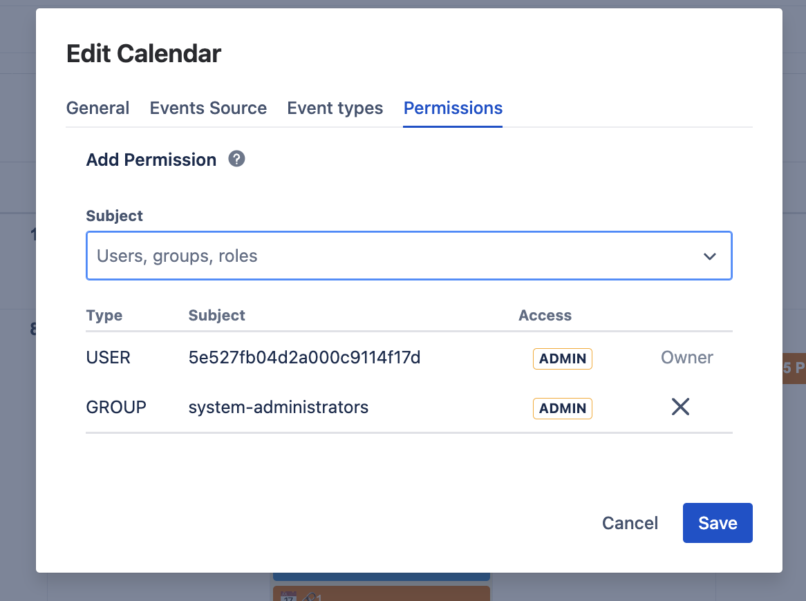 Calendar Permissions