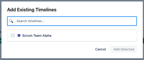 Add Existing Timelines