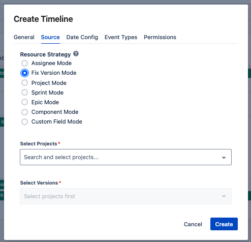 Fix Version Source Configuration