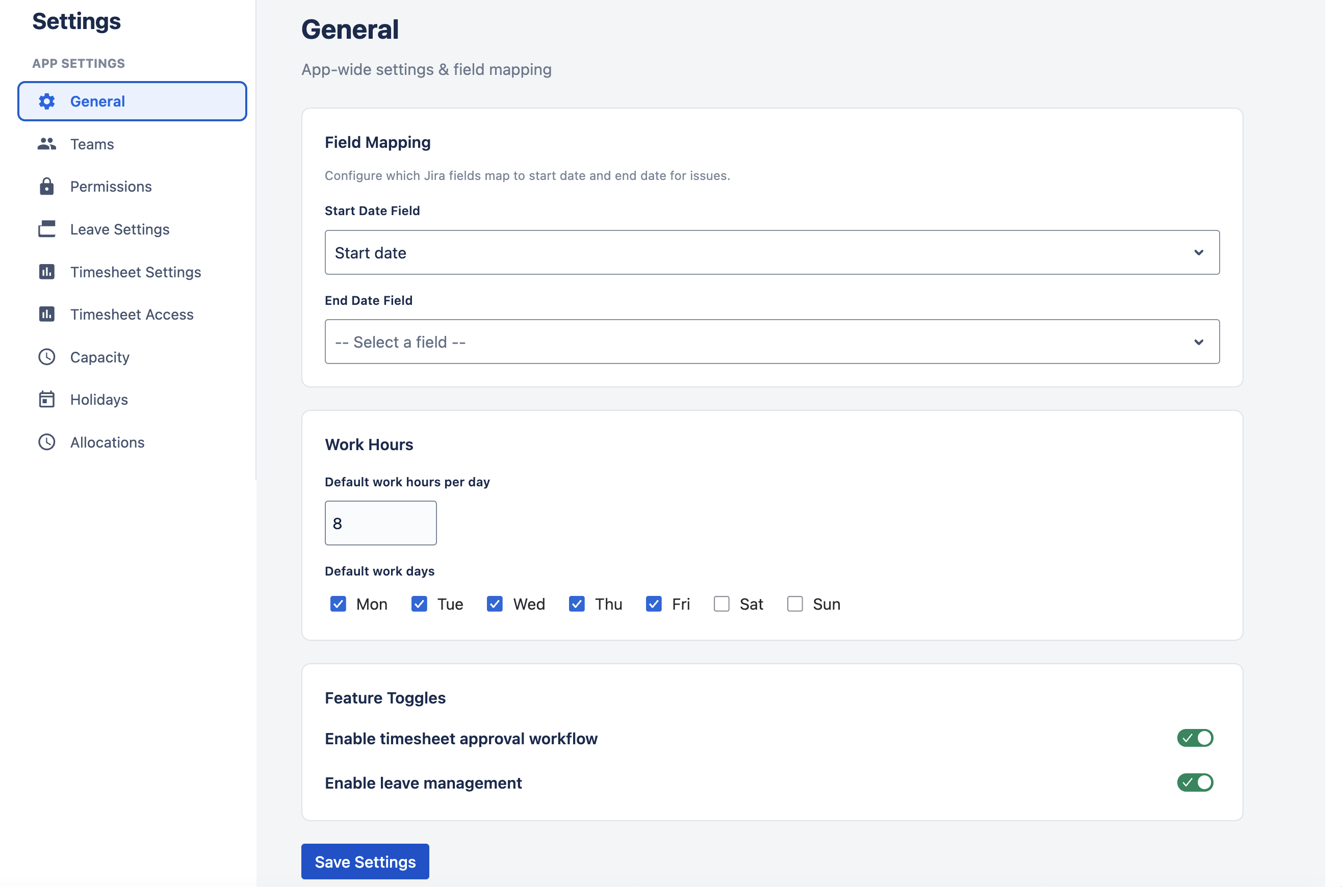 General Settings Tab